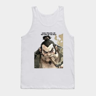 Puff Sumo: "Lead, Follow, or Get Out of the Way" -- General George Patton on a light (Knocked Out) background Tank Top